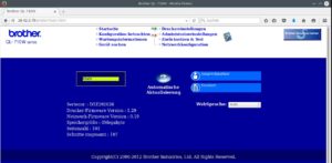 Abbildung 2: Der Drucker hat ein eigenes Webinterface, über das Sie diesen identizifieren können.
