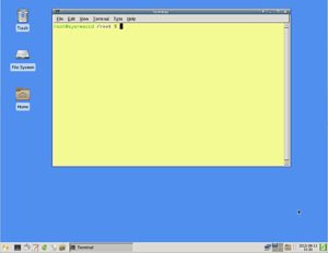 Abbildung 2: Der auf das Schonen der Ressourcen getrimmte XFCE-Desktop verzichtet auf jegliche Schnörkel.