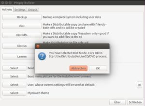 Abbildung 2: Im "Dist Mode" erstellt der Pinguy Builder ein Abbild des Systems ohne persönliche Daten.