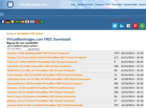 Abbildung 3: Mehrere Webseiten bieten Sammlungen von OVA-Dateien – hier sehen Sie die Übersicht der Appliances auf "virtualboximages.com".
