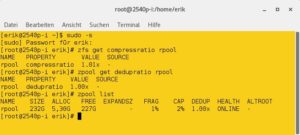 Abbildung 3: Auch die Komprimierung und Deduplikation beherrscht ZFS.