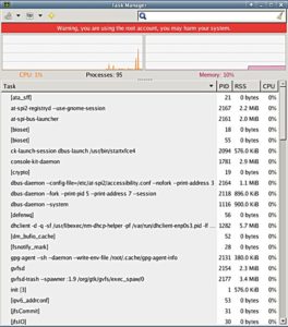 Abbildung 3: Der Taskmanager gibt Auskunft über die Systemauslastung und laufende Prozesse.