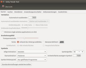 Abbildung 3: Mit dem Unity Tweak Tool passen Sie die Unity-Oberfläche an die eigenen Anforderungen perfekt an.