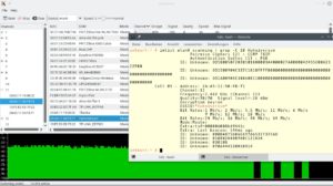 Abbildung 4: Der grafische Aufsatz iwScanner führt im Hintergrund den Befehl "iwlist wlan0 scanning" aus. Das GUI vergleicht alle gefundenen Funknetzwerke miteinander und ist daher übersichtlicher als die Ausgabe auf der Shell.