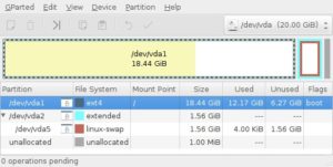 Abbildung 4: Die für den Anwender gewöhnlich unwichtigen Linux-Gerätedateinamen, die Clonezilla zur Auswahl der zu sichernden Partition nutzt, finden Sie mit Gparted leicht heraus.