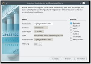 Abbildung 4: Für jedes Konto, das MoneyPlex darstellen soll, legen Sie Parameter wie den angezeigten Namen fest.