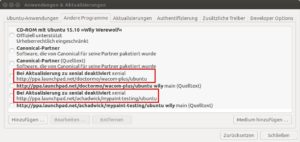 Abbildung 5: Das Upgradetool von Ubuntu deaktiviert PPAs beim Aktualisieren auf eine neue Ubuntu-Version. Welche das sind, verrät der Reiter "Andere Programme".
