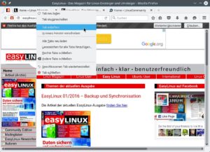 Abbildung 5: Heften Sie Ihre Lieblingsseiten doch einfach in der Tab-Leiste an.