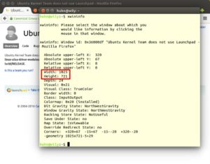 Abbildung 5: Das kleine Tool "xwininfo" verrät unter anderem, wie groß ein bestimmtes Programmfenster ist.