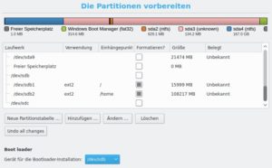 Abbildung 5: Die neue Aufteilung des USB-Sticks (hier unter Kubuntu): zwei Ext2-Partitionen für Linux und die Daten.