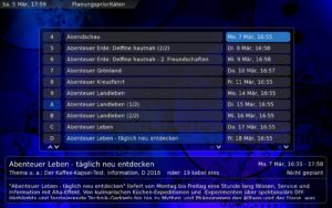 Abbildung 6: In der "alphabetischen Suche" finden Sie Sendungen nach ihrem Titel. Ganz rechts sind die Ausstrahlungszeiten zu sehen.