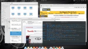 Abbildung 6: Elementary OS strickt aus vielen Bestandteilen aus Gnome, zahlreichen eigenen Programmen und der Optik und Bedienungsweise von Mac OS X einen modernen Desktop.