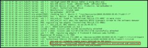 Abbildung 8: Der umrahmte Part der Kernel-Meldung zeigt, dass Linux den angeschlossenen TV-Stick erkannt hat.