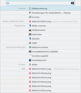 Abbildung 9: Der Schnellstarter macht schon nach den ersten drei Buchstaben Vorschläge zu möglichen Treffern.