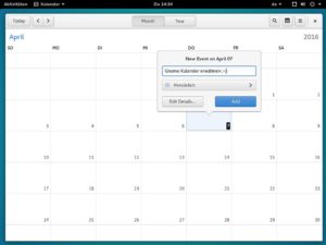 Abbildung 10: Zum unter Ubuntu üblichen Groupware-Programm Evolution gesellt sich nun ein neuer Kalender.