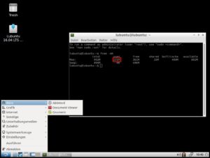 Abbildung 13: Konventionell schlicht und vor allem mit extrem wenig Arbeitsspeicher begnügt sich der LXDE-Desktop von Lubuntu.