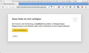 Abbildung 3: Beim Versuch, von anderen Rechnern im LAN auf den Server zuzugreifen, ist schnell Endstation, denn eine problematische Option verhindert den Zugriff.
