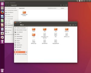 Abbildung 3: Sowohl Papierkorb- als auch USB-Stick-Fenster behandelt der Launcher nun nicht mehr als normale Dateimanager-Fenster: Die Keilmarkierungen für geöffnete Fenster erscheinen beim Mülleimer- oder USB-Stick-Symbol.