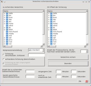 Abbildung 4: Über diesen Dialog sichern Sie in Qt4-Fsarchiver einzelne Verzeichnisse.