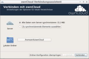 Abbildung 6: Die Grundeinstellungen gestalten sich unter dem Owncloud-Client sehr einfach.
