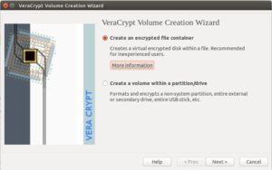 Abbildung 7: Veracrypt verschlüsselt Systeme, Partitionen und USB-Sticks.