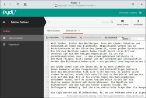 Abbildung 7: Textdokumente lassen sich einsehen und im integrierten Editor bearbeiten.