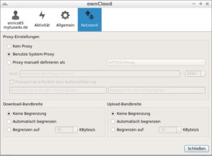 Abbildung 7: Verschiedene Einstellungen erleichtern den Umgang mit dem Linux-Client.