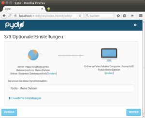 Abbildung 8: Die vom Sync-Client abzugleichenden Verzeichnisse legen Sie bequem über eine Weboberfläche fest.