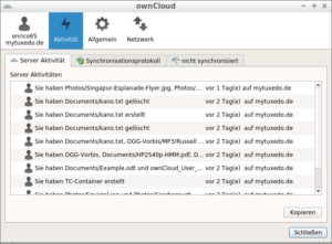 Abbildung 8: Durch die Protokollfunktion behalten Sie stets den Überblick über die Aktivitäten in der Cloud.