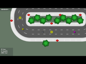 In Tiny Chopper Raceway muss man eigentlich nur diesen Kurs mehrfach umfliegen. Das Ganze ist allerdings nicht so einfach, wie es aussieht.