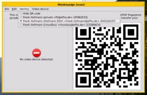 Abbildung 1: Ein GnuPG-Schlüssel als QR-Code.