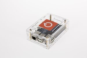 Abbildung 3: Der Prototyp des Eblocker auf Basis eines Banana Pi in einem transparenten Gehäuse.