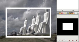 Abbildung 4: Auf einer separaten Ebene erstellen Sie zunächst einen Rahmen, den Sie auf zwei alternativen Wegen gestalten.