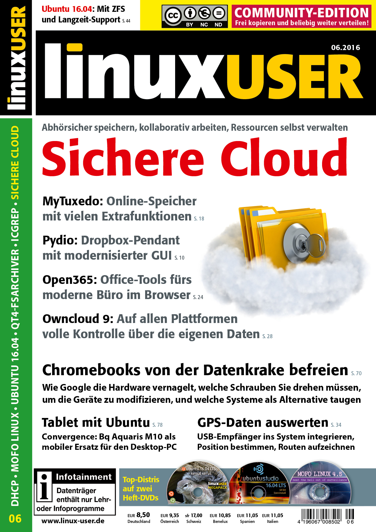 Heftcover LinuxUser Community Edition 06/2016