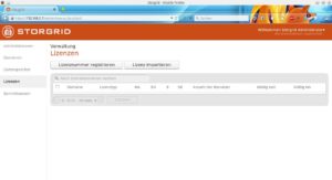 Abbildung 1: Das spartanische, funktionell aufs Wesentliche reduzierte Server-Interface von Storgrid.