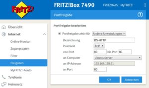 Abbildung 1: Für einen verschlüsselten Zugang zu Nextcloud müssen Sie die Ports 80 und 443 von Ihrem Router auf den zukünftigen Cloudserver weiterleiten.