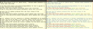 Abbildung 1: Einmal ohne Syntax-Highlighting, einmal mit – durch das Einfärben von Schlüsselwörtern werden auch Konfigurationsdateien (hier "/etc/apt/sources.list" unter Ubuntu 16.04) besser lesbar.
