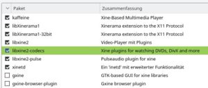 Abbildung 2: Das Paket "libxine2-codecs" aus dem Packman-Repository rüstet unter OpenSuse den HEVC-Support nach.