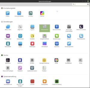Abbildung 3: Alle Desktop-Settings übersichtlich im Fenster "Systemeinstellungen".