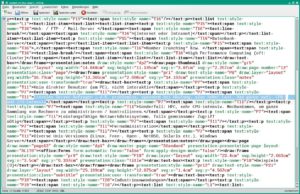 Abbildung 3: Inhalte verstecken die XML-Dateien von LibreOffice in unübersichtlichen Zeilen; "xmllint" räumt auf.