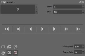 Abbildung 4: Im Animationsdock bestimmen Sie die Länge der Animation sowie die Framerate und die Abspielgeschwindigkeit.