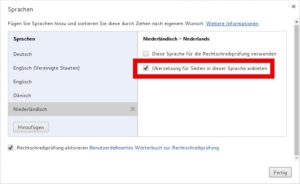 Abbildung 4: Chromium beherrscht allerhand Fremdsprachen. Über diesen Dialog aktivieren Sie die Sprachpakete und die maschinellen Übersetzungen.