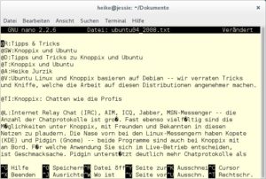 Abbildung 4: Zeichensatzchaos: Ältere Dateien leiden auf neuen Distributionen oft an defekten Umlauten.