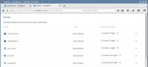 Abbildung 5: Zwar können Sie bei Dropbox jederzeit sehen, welchen Geräten und welchen Apps Sie Zugriff auf die Daten gewähren, aber wenn Ihre Zugangsdaten ausgespäht werden, erhält ein Angreifer sofort Zugriff auf alle Dateien.