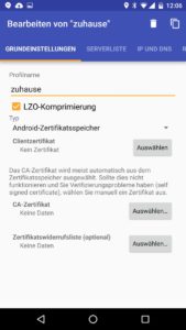 Abbildung 7: In der Android-App konfigurieren Sie die Zertifikate. Die App bezieht Ihre Zertifikatsdaten aus dem …