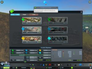 Abbildung 7: Zu der umfassenden Verwaltungssimulation Cities:Skylines gehört auch ein kommunales Finanzministerium.