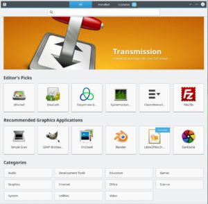 Abbildung 7: "Ubuntu Software" ist die neuste Softwareverwaltung in Ubuntu; sie zeigt nur eine Auswahl der verfügbaren Programme an.