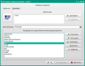 Abbildung 8: Wenn Sie bei Dolphin die Eigenschaften eines Dateityps anpassen, nutzt der Dateimanger die Anwendung Ihrer Wahl.