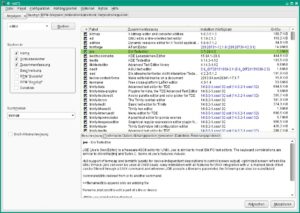 Abbildung 8: Die Paketverwaltung in YaST (OpenSuse) zeigt alle verfügbaren Pakete an, auch Bibliotheken oder Dokumentation.