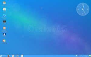Abbildung 1: XFCE mal ganz anders: Der ChaletOS-Desktop wirkt wie ein Klon einer der aktuellen Windows-Varianten.